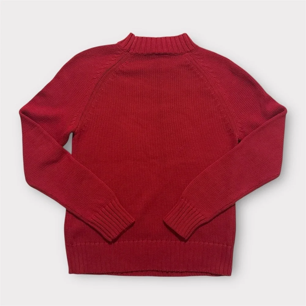 Vintage Polo Ralph Lauren American Flag Mock neck Sweater Knit - Red SMALL - Picture 2 of 7
